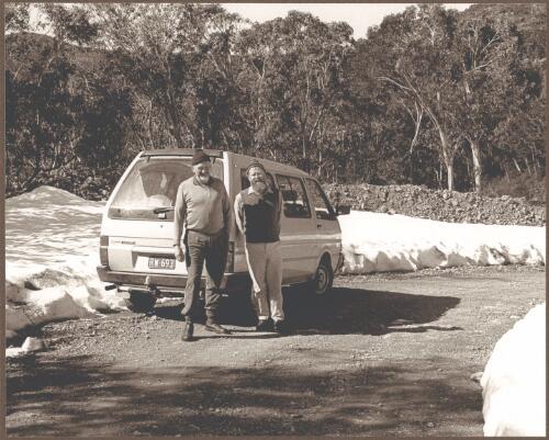 Portrait of John Meredith and Rob Willis, Victorian Alps near the Dargo High Plains, October 1989 [picture]