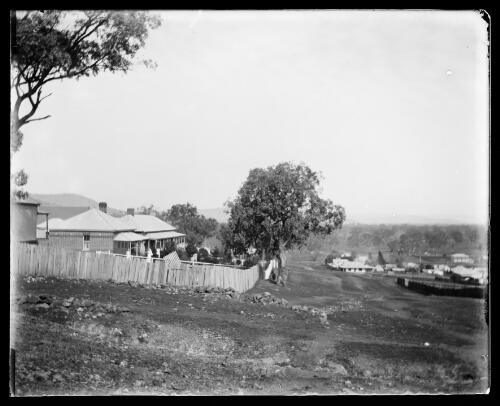 Looking down Otway Street to the old hospital, on left, and river flat, right background, Gundagai, New South Wales [picture] / Charles Gabriel