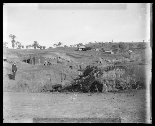 Houses on a hillside, Gundagai, New South Wales [picture] / Charles Gabriel