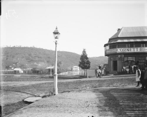 Lower Sheridan Street during floods, Gundagai, 1900 [picture] / Charles Gabriel
