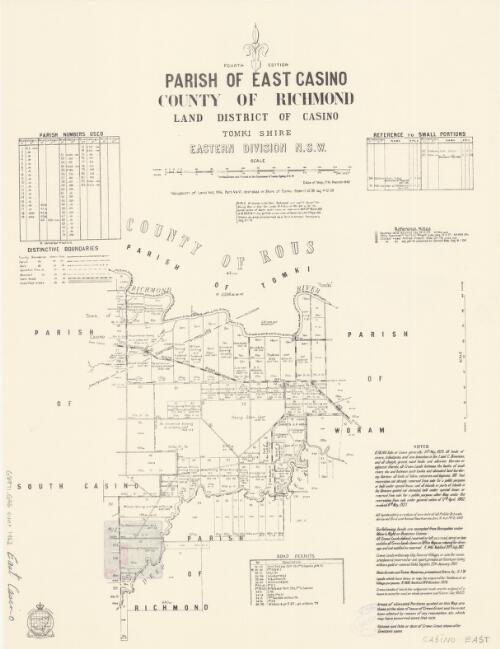 Parish of East Casino, County of Richmond [cartographic material] : Land District of Casino, Tomki Shire, Eastern Division N.S.W. / compiled, drawn and printed at the Department of Lands, Sydney, N.S.W