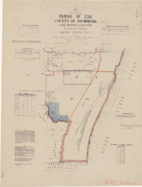 Parish of Esk, County of Richmond [cartographic material] : Land District of Grafton, Woodburn Shire, Eastern Division N.S.W. / compiled, drawn and printed at the Department of Lands, Sydney N.S.W