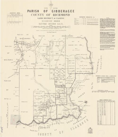 Parish of Gibberagee, County of Richmond [cartographic material] : Land District of Casino, Woodburn Shire, Eastern Division N.S.W. / compiled, drawn and printed at the Department of Lands, Sydney N.S.W