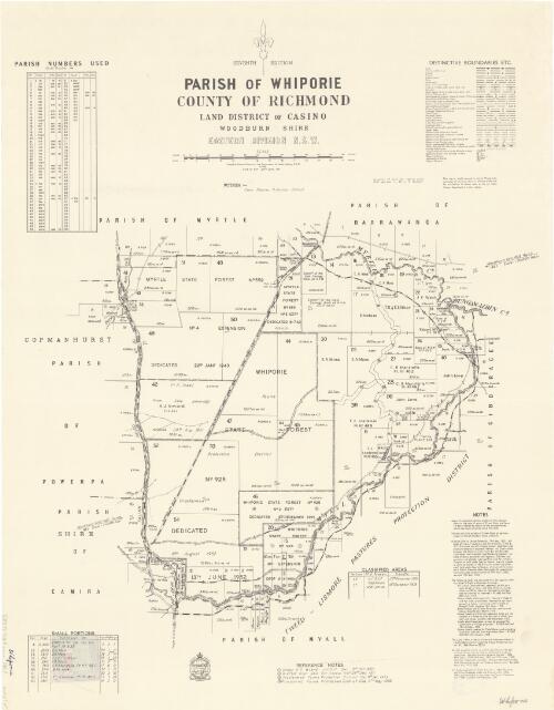 Parish of Whiporie, County of Richmond [cartographic material] : Land District of Casino, Woodburn Shire, Eastern Division N.S.W. / compiled, drawn & printed at the Department of Lands, Sydney, N.S.W