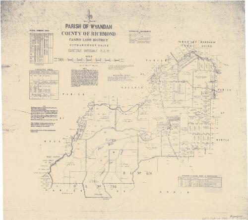 Parish of Wyandah, County of Richmond [cartographic material] : Casino Land District, Copmanhurst Shire, Eastern Division N.S.W. / compiled, drawn and printed at the Department of Lands, Sydney N.S.W