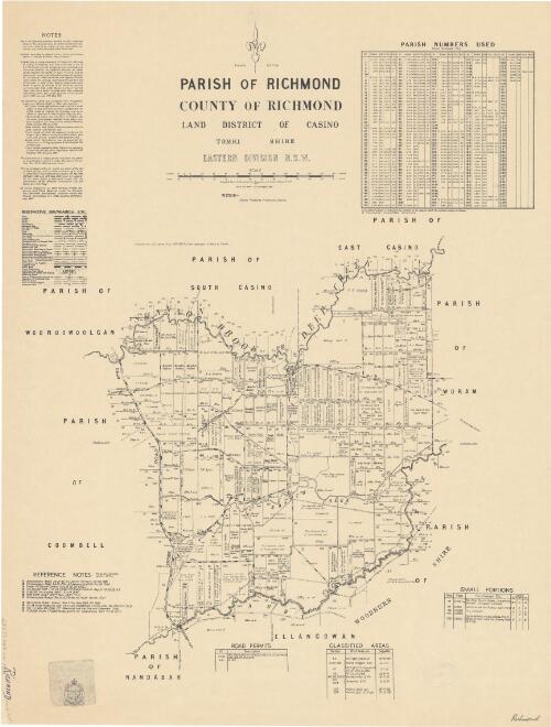 Parish of Richmond, County of Richmond [cartographic material] : Land District of Casino, Tomki Shire, Eastern Division N.S.W. / compiled, drawn & printed at the Department of Lands, Sydney, N.S.W