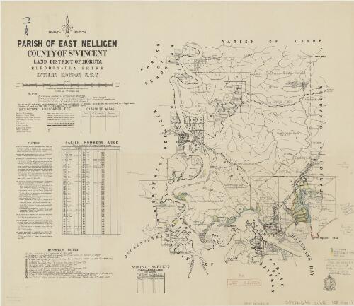Parish of East Nelligen, County of St Vincent [cartographic material] : Land District of Moruya, Eurobodalla Shire, Eastern Division N.S.W / compiled, drawn & printed at the Department of Lands, Sydney, N.S.W