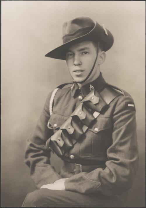 Harold Ramsay Cazneaux in army uniform, New South Wales, approximately 1938 / H. Cazneaux