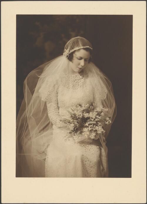 Rainbow Cazneaux in her wedding dress, New South Wales, 1934 / H. Cazneaux