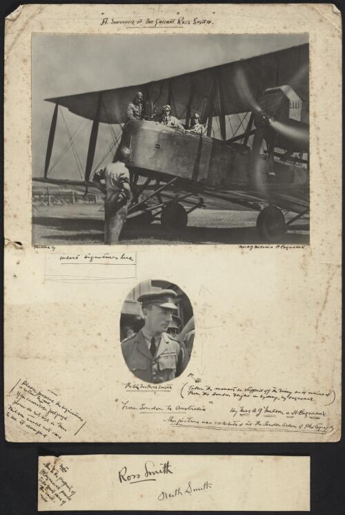 A souvenir of the gallant Ross Smith, 14 February 1920 / H. Cazneaux
