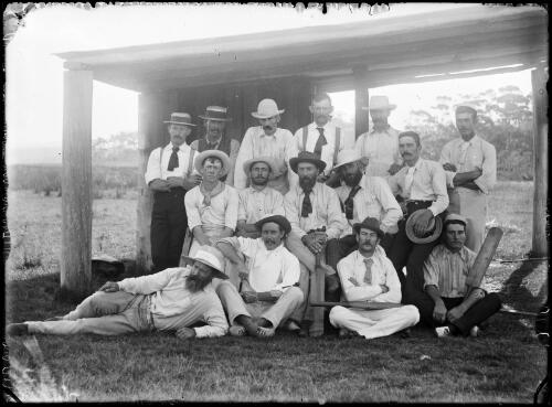 [Tilba cricket team at Merriwingah, Tilba Tilba, included are Ted Boxsell, Charlie Hobbes and Charlie Livingstone] [picture] / [William Henry Corkhill]