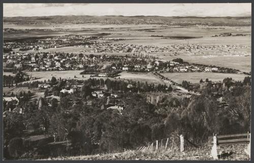 Panoramic view from Red Hill towards airport, Canberra, 1939 [picture] / R.C. Strangman