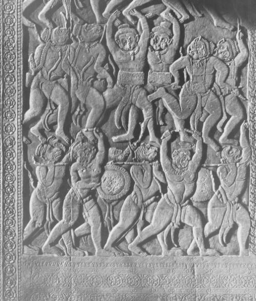 [Angkor Wat, stone carving of monkey's orchestra] [picture] / Yves Coffin