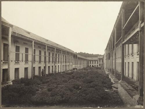 Interior of prisoners' barracks, Maria Island, Tasmania ca 1900 [picture] / J.W.Beattie