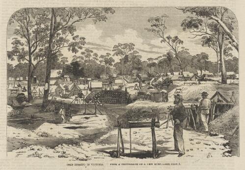 Gold digging in Victoria, 1862 [picture] / S.C