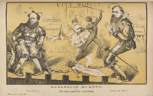 Harlequin humbug; or, the parliamentary pantomime [picture] / T.S.C. ; S.C