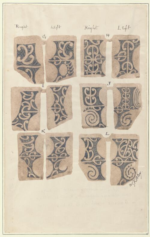 Six Maori tattoo designs [picture] / H.G. Robley