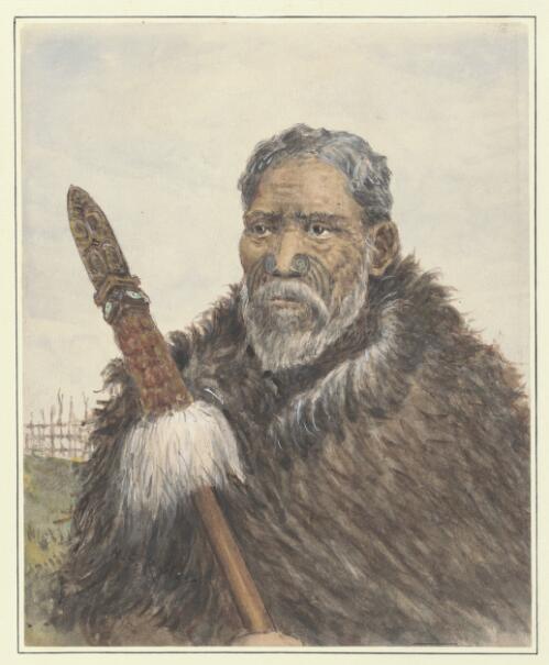 Chief Hori Ngatai of the Ngaiterangi tribe [picture] / H.G. Robley