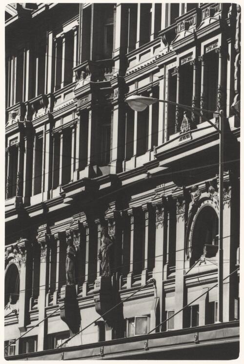 Facade of the Queen Victoria building southeast corner of Swanston and Collins Streets, Melbourne, ca.1960 [picture] / Mark Strizic