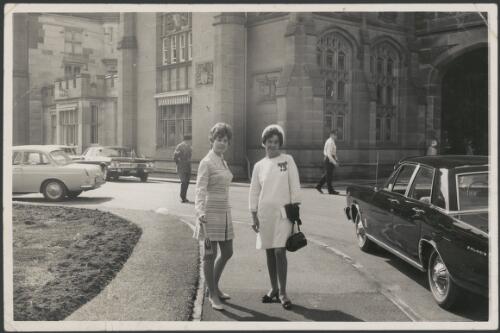Hazel de Berg with daughter Diana Ritch at Government House when Mrs de Berg received an MBE for services to the National Archives, January 1968, 2 [picture]