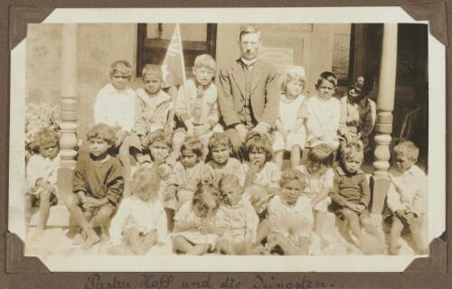 Pastor Hoff with his children and Aboriginal Australian children at the Koonibba Mission, South Australia, ca. 1925 [picture]