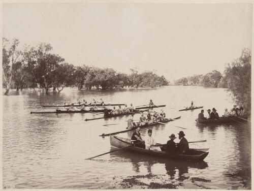 Rowing club at Wilcannia on the Darling River, New South Wales, 1886 [picture] / Charles Bayliss