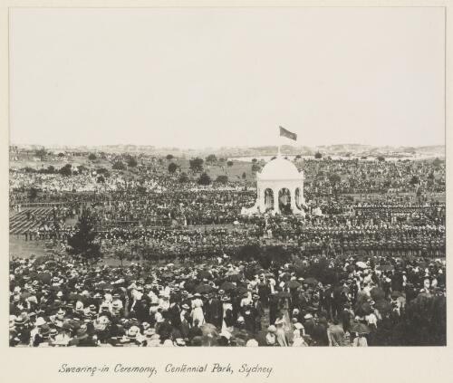 Swearing in ceremony, Centennial Park, Sydney, Commonwealth Celebrations, 1901 [picture]