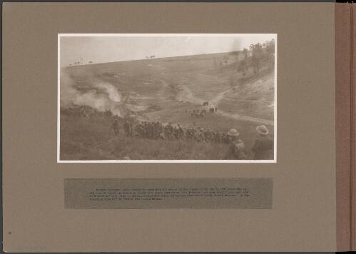 German prisoners proceeding up a hill near Morcourt by Australian soldiers, France, 8 August 1918 [picture] / Frank Hurley