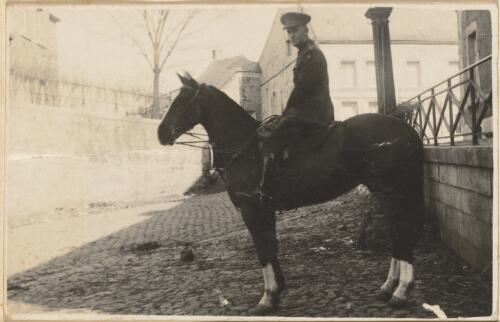 Officer mounted on Ginger, an Australian lighthorse,Thuin, Belgium, 1919