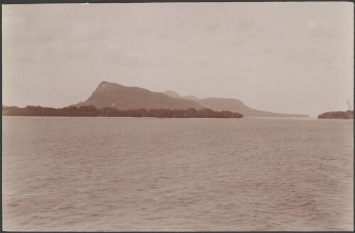 Mota Lava viewed from the lagoon, Banks Islands, 1906 / J.W. Beattie
