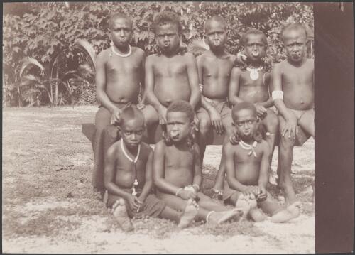 Boys of Matema, Reef Islands, Swallow Group, Solomon Islands, 1906, 1 / J.W. Beattie
