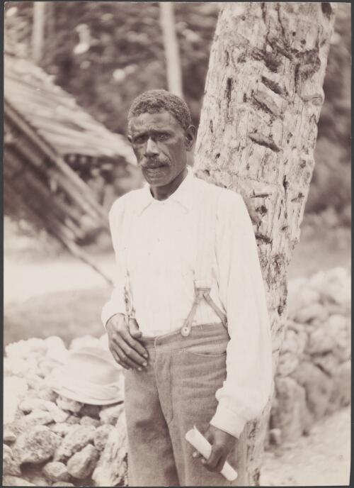 Peter, the man who saved the survivor of the Sandfly massacre, Honggo, Solomon Islands, 1906 / J.W. Beattie