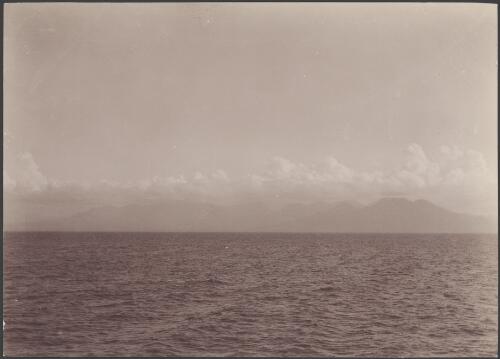 North-west coast of Guadalcanar, viewed from sea, Solomon Islands, 1906, 1 / J.W. Beattie
