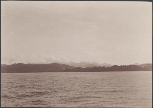 The west coast of Guadalcanar, viewed from the south-east, Solomon Islands, 1906 / J.W. Beattie