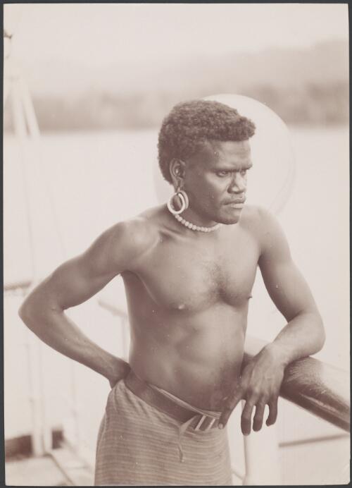 A man of Guadalcanar, Solomon Islands, 1906 / J.W. Beattie