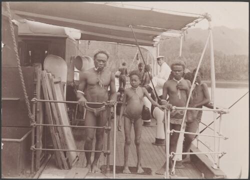 Vella Lavella visitors on board the Southern Cross, Solomon Islands, 1906 / J.W. Beattie