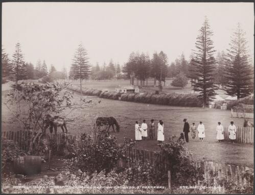 Hospital and recreation ground, St. Barnabas, Norfolk Island, 1906 / J.W. Beattie