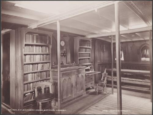 The library and saloon of the Southern Cross, 1906 / J.W. Beattie