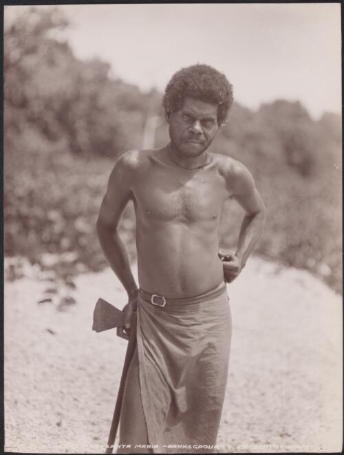 A man of Lakona, Santa Maria, Banks Islands, 1906 / J.W. Beattie