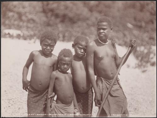 Four children of Lakona, Santa Maria, Banks Islands, 1906 / J.W. Beattie