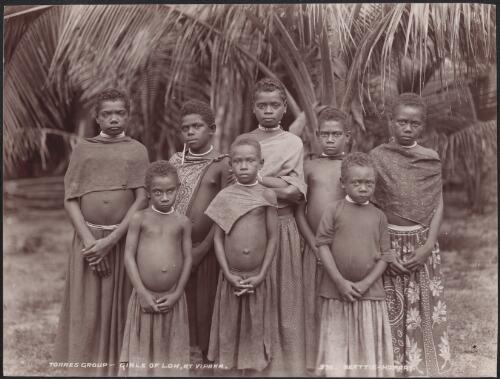Eight girls of Vipaka, Loh, Torres Islands, 1906 / J.W. Beattie