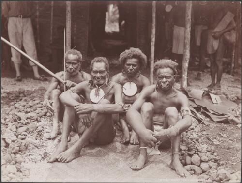 Four chiefs of Graciosa Bay, Santa Cruz Islands, 1906 / J.W. Beattie