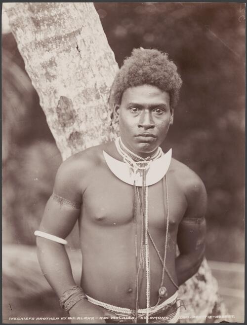 Brother of the chief of Bulalaha, Malaita, Solomon Islands, 1906 / J.W. Beattie