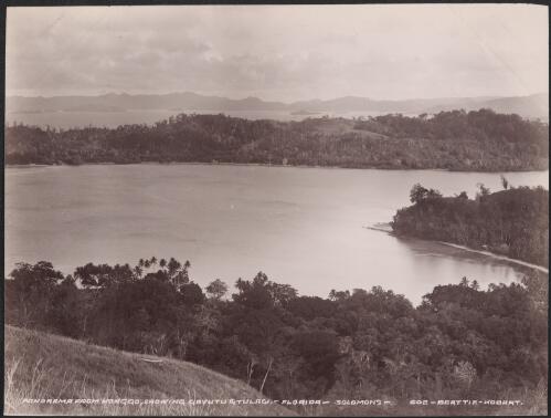 Gavutu and Tulagi, viewed from Honggo, Solomon Islands, 1906 / J.W. Beattie