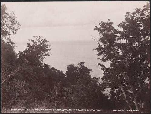 Ocean view, looking towards Guadalcanar from Honggo, Florida, Solomon Islands, 1906 / J.W. Beattie