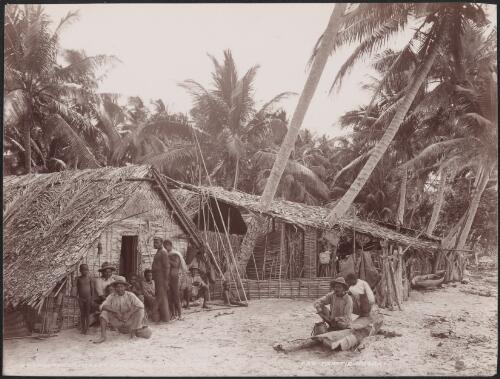 Local people in the village of Longapolo, Gaeta, Solomon Islands, 1906 / J.W. Beattie