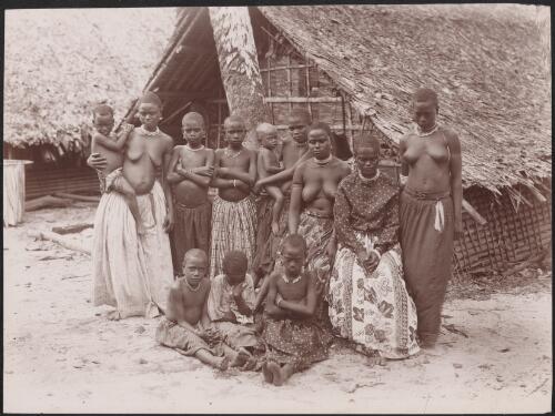 Women and children of Kombe, Florida, Solomon Islands, 1906 / J.W. Beattie