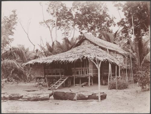A house in the village of Maravovo, Guadalcanar, Solomon Islands, 1906, 1 / J.W. Beattie