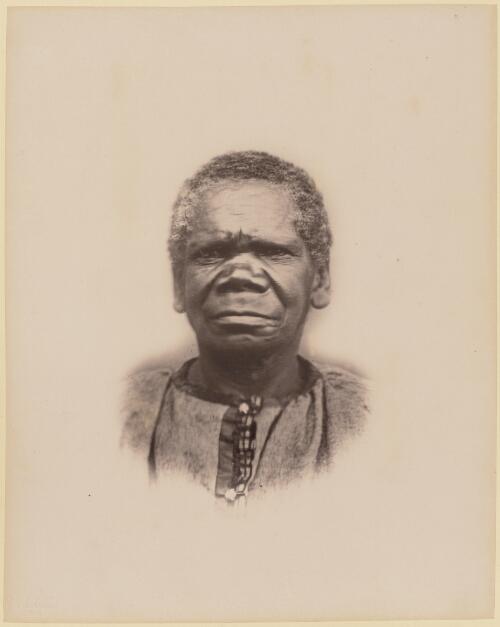 Aboriginal Tasmanian woman Patty from Kangaroo Point Tribe, Tasmania, 2 / J. W. Beattie