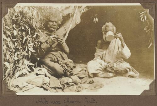 Elders at their shelter, Koonibba Mission, South Australia, ca. 1925 [picture]